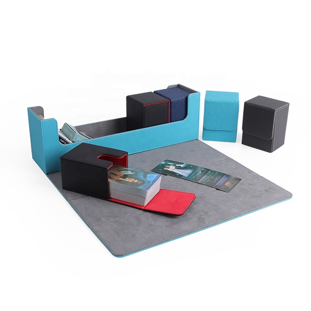 Customer Favorite Card Deck Boxes Portable Storage Trading Durable Luxury Leather Deck Playing Cards Box With 5 Boxes