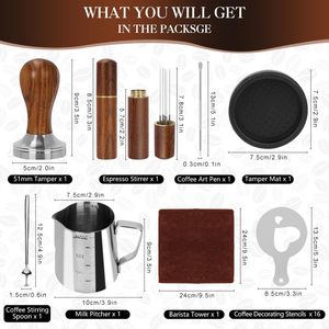 Hot Sale <strong>Coffee</strong> Accessories Barista Standard Espresso <strong>Coffee</strong> <strong>Tamper</strong> Distributor 5 Pcs Tools <strong>Set</strong> - Product Image 2