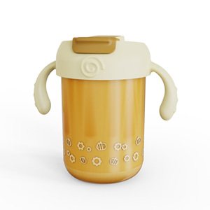 Taza de leche de acero inoxidable para bebés de 400 ml con asas para que los niños pequeños beban agua y se alimenten con fórmula - Product Image 2