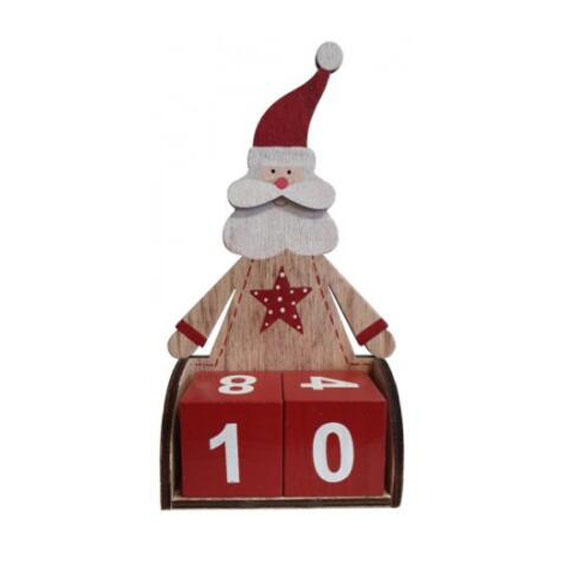 GHOSTMAGIC Calendario Dell'Avvento In Legno A Forma Di Pupazzo Di Neve – Decorazione Natalizia Rustica 30 Cm - 2