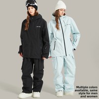 Combinaison de ski unisexe 3L pour femme, en tissu Oxford, microfibre, imperméable, respirante, coupe-vent, durable, veste chaude, pantalon résistant au froid