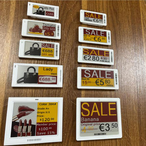ป้ายราคาอิเล็กทรอนิกส์ ESL ขนาด 2.9 นิ้ว (eLabels) 4 สี ใช้หมึกอิเล็กทรอนิกส์ E Ink Epaper รองรับ BLE 5.0 ป้ายราคาอิเล็กทรอนิกส์สำหรับร้านค้าปลีก จอแสดงผลสีแดง - Product Image 1