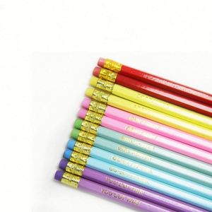 Crayons en bois HB 2B pour dessin, personnalisés, amusants, mignons, pour l'école, écriture, crayons de haute qualité avec gomme - Product Image 4