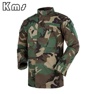 Kms Oem Service Groothandel Professionele Unisex Ademende Katoen-Polyester Rip Stop Camouflage Set Tactisch Uniform Voor De Jacht