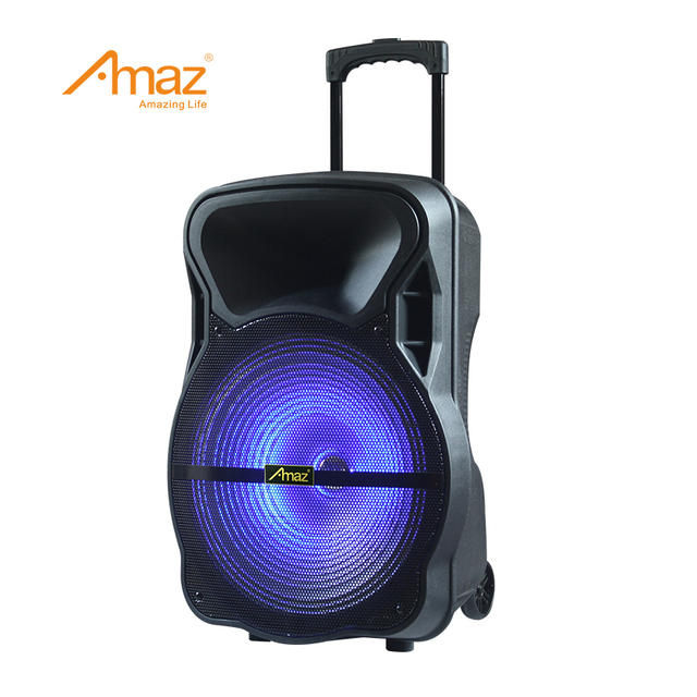 Classic Trolley Speaker 15 Inch Active Blue Tooth Portable Party Speaker with Microphone