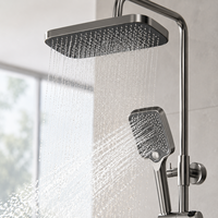 Robinet mélangeur thermostatique intelligent à affichage numérique de la température, bouton piano, pour douche à effet pluie, en laiton, pour ensemble de douche - Vente en gros