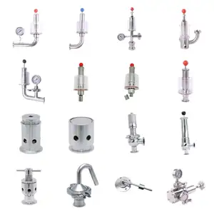 DN32 Stainless Steel Brewing Exhausted Valves With Manometer Clamping Connection Ends