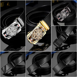 Ceinture de costume formelle pour homme en alliage chanceux avec boucle automatique rotative et logo personnalisé - Product Image 2