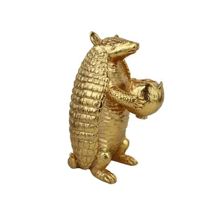 Exquisite Armadillo Statue Resin Garden Decor Endangered Animal Sculpture