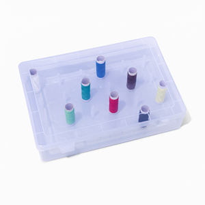 Caja organizadora grande de plástico para 24 bobinas de hilo, ideal para el hogar y dormitorio - Product Image 1