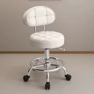 Wholesale Adjustable Hydraulic Round Roller Pedicure Stool Chair With Wheels Beauty Salon Technician Massage <b>Table</b> Living Room - Product Image 6
