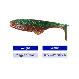 <span class=keywords><strong>Leurre</strong></span> de pêche artificiel 65 mm 2,7 g, <span class=keywords><strong>leurre</strong></span> souple en plastique en forme de ver avec queue à pagaie, swimbait - Product Image 2