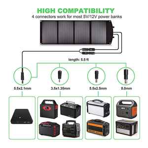 Cargador de panel solar plegable Glory Solar para generador de estación de energía Jackery Rockpal Goalzero <span class=keywords><strong>Suaoki</strong></span> con puertos USB QC3.0 - Product Image 3