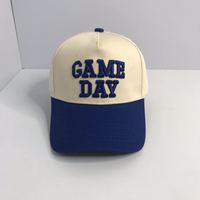 Gorra trucker vintage de 5 paneles con visera curva de algodón, diseño de bloques de color, ajustable, con logotipo bordado personalizado, bajo MOQ, venta al por mayor