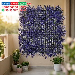 Artificial Purple Mini Grass Floral Panel Decorative <b>Flower</b> <b>Wall</b> Mat UV Resistant Vertical Garden Panel Indoor Outdoor Decor - Product Image 5