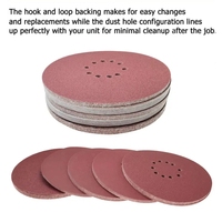 Échantillon gratuit 9 pouces 225mm oxyde d'aluminium crochet boucle rouge flocage papier de verre 8 trous polissage type de meulage disque abrasif OEM