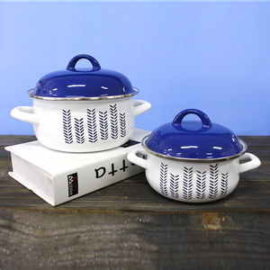 Ensemble de casseroles à soupe <span class=keywords><strong>en</strong></span> émail, nouveau Design, de couleur bleue, pour la maison, 3 pièces - Product Image 5