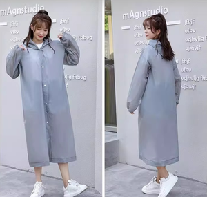 Vêtements de pluie portables légers en gros, imperméables, pour adultes, ponchos de pluie réutilisables en EVA avec capuche - Product Image 2