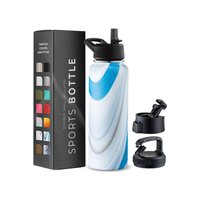 Botella de Agua de Alta Calidad para Deportes y Viajes, Termo de Café con Doble Pared de Acero Inoxidable Aislado al Vacío con Impresión Personalizada