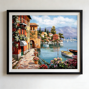 Kit <span class=keywords><strong>de</strong></span> peinture par numéros DIY, paysage <span class=keywords><strong>de</strong></span> ville côtière méditerranéenne, peinture à l'huile <span class=keywords><strong>sur</strong></span> <span class=keywords><strong>toile</strong></span> <span class=keywords><strong>de</strong></span> <span class=keywords><strong>lin</strong></span> pour décoration murale, cadeau pour adultes et enfants - Product Image 6