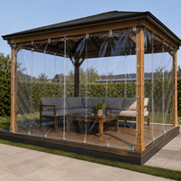 Bâche en PVC tissé transparente imperméable avec œillets renforcés pour serre, patio et enclos extérieur