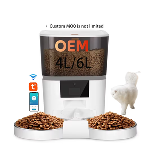 4L 6L带高清摄像头自动宠物喂食器猫狗食品自动分配器适用于两只宠物猫狗喂食远程喂食 - Product Image 1