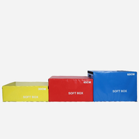 Juego de 3 Tamaños de Cajas Pliométricas de PVC Suave, Alta Densidad, Anticolisión, Absorción de Impactos, Ecológicas, Altura Ajustable, para Gimnasio