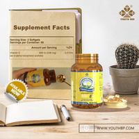 Gélules de Vitamine E en Vrac, D-alpha Tocophérol Naturel pour la Santé Antioxydante des Hommes et des Femmes, 180 Gélules, Expédition Rapide
