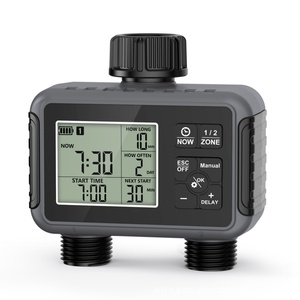 Digital <b>Timer</b> Drip Irrigation System with 2-Zone Automatic Watering Controller for Outdoor Use - Product Image 1
