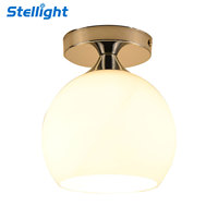 Plafonnier LED vintage en verre transparent avec base en fer, moderne, pour montage en surface intérieur, maison, bureau, salles de bain, balcon, montage AC IP33