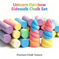 Lot de 27 Craies Licorne Personnalisées OEM pour Trottoir, Colorées, Lavables, Sans Poussière, Certifiées Sûres, pour Dessin Extérieur, Idéales Anniversaire Enfants