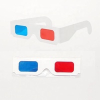 红色和蓝色3D立体纸板眼镜3D AR硬件与纸3D效果