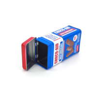 Boîte en fer blanc rectangulaire de qualité alimentaire, portable, avec couvercle à charnière, pour barres chocolatées, conteneur personnalisable avec logo, en matériaux recyclés, pour bonbons et gâteaux