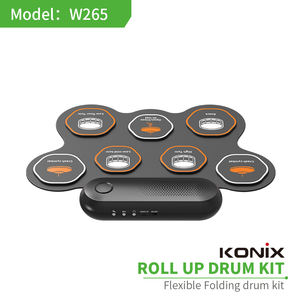 Mini tambor flexible de perlas de percusión de silicona suave, batería de instrumentos musicales, tambor enrollable - Product Image 4