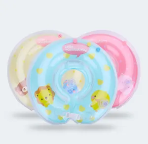 плавающий шар для малышей Suppliers-Надувное плавательное кольцо для детей 0-24 месяцев, аксессуары для бассейна, кольцо на шею для новорожденных с насосом в подарок