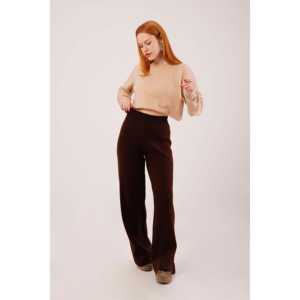 Pantalones Anchos de Mujer, Pantalones Deportivos de Punto de Cintura Alta con Cintura Acanalada, Transpirables y Marrones, al por Mayor - Product Image 6