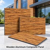 Panneau composite bois-aluminium revêtu de PVDF 4 mm, grain de chêne, pour revêtement de façade aspect bois
