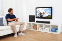 Barre de son haut-parleur TV OEM 2.1 canaux Mini Sound Bar100w avec système de cinéma maison Mini Subwoofer