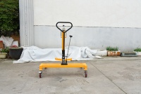 Chariot à tambour hydraulique DTR250, capacité 250 kg, pour fûts en acier de 55 gallons sur palettes