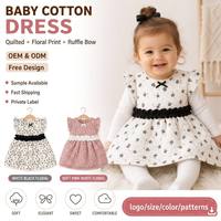 Vestido de Nailon para Bebé de Marca Privada, Vestido de Nailon Acolchado con Estampado Floral, Elegante Traje de Fiesta para Niñas, Personalizado