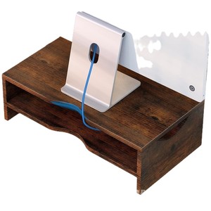 Wooden <b>Desktop</b> Computer Riser Stand Monitor <b>Shelf</b> Office Organizer 1 Tier Rectangle Standing Type - Product Image 5