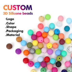 DIY-Zubehör Silikonperlen Armband Schlüsselband Schlüsselanhänger Großloch-Silikonperlen Mix Figuren-Silikonstiftperlen - Product Image 4