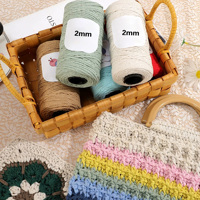 Fil à macramé multicolores 100% polyester, 2 mm, torsadé, simple brin