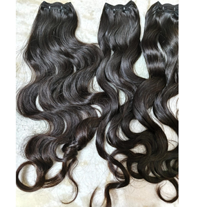 Hot bán nhà máy Bán buôn máy sợi ngang tóc và sóng tự nhiên xoăn nguyên Ấn Độ Trinh Nữ tóc con người bó Thiên Tài sợi ngang tóc - Product Image 1