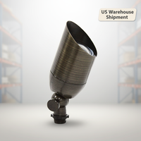 Projecteur LED en laiton pour aménagement paysager, bronze antique, orientable, IP67, sur piquet, éclairage extérieur pour hôtels
