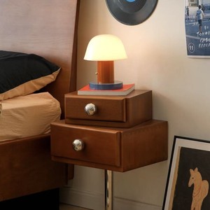 Setago Mushroom Lamp Glass Shade Warm Light LED Night Light Rechargeable Touch Control <b>Study</b> <b>Desk</b> Lamp - Product Image 3