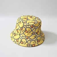 Sombrero de pescador de doble cara, un sombrero amarillo con diseño de pato y dos sombreros, sombrero plegable para exteriores, personalizable para venta al por mayor