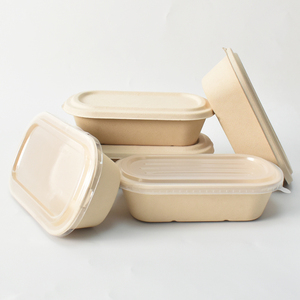 กล่องอาหารกลางวันแบบเบนโตะสำหรับซื้อกลับบ้าน ทำจากเยื่อชานอ้อย ย่อยสลายได้ กันน้ำและกันน้ำมัน ตัวอย่างสินค้าฟรี - Product Image 2