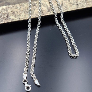 Chaîne Rollo en argent 925 de qualité supérieure pour hommes et femmes, design tendance classique fait main, taille personnalisée - Product Image 3