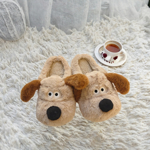 XIXITIAO Meilleures ventes Mules d'intérieur chaudes et douces en peluche à bout fermé en PVC, motif animal de dessin animé, pour l'hiver - Product Image 3